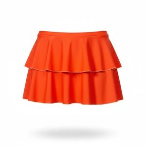 NWT - Latin Angel Tiered Mini Dance Skirt Orange Lycra Size XXL